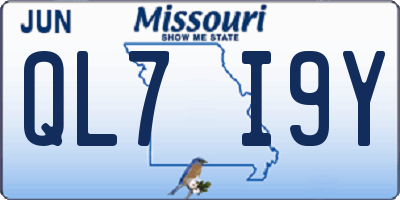 MO license plate QL7I9Y