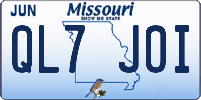 MO license plate QL7J0I