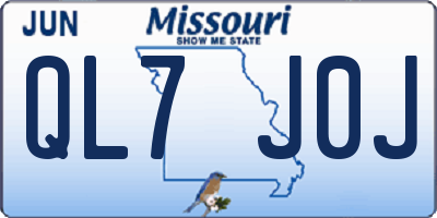 MO license plate QL7J0J