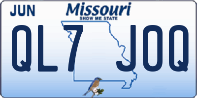 MO license plate QL7J0Q