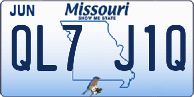 MO license plate QL7J1Q