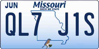 MO license plate QL7J1S