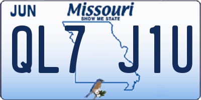 MO license plate QL7J1U