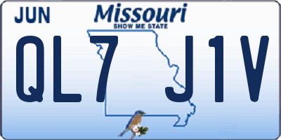 MO license plate QL7J1V