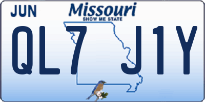 MO license plate QL7J1Y