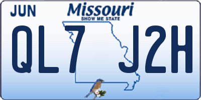 MO license plate QL7J2H