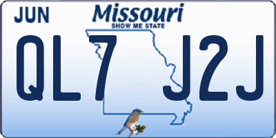 MO license plate QL7J2J