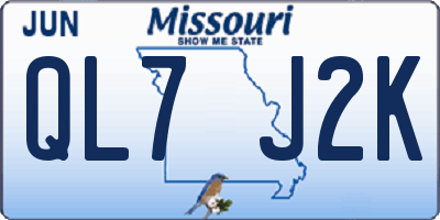 MO license plate QL7J2K