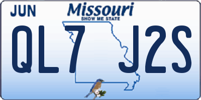 MO license plate QL7J2S