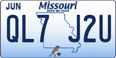 MO license plate QL7J2U