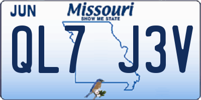 MO license plate QL7J3V