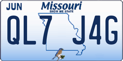 MO license plate QL7J4G