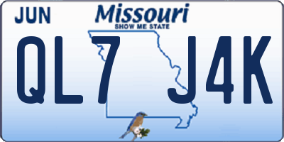 MO license plate QL7J4K