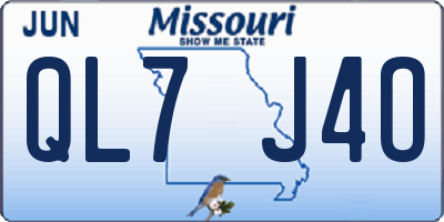MO license plate QL7J4O