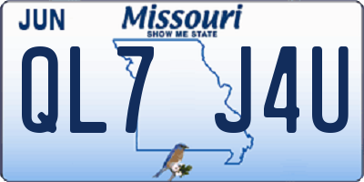 MO license plate QL7J4U