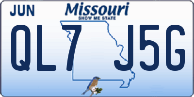 MO license plate QL7J5G