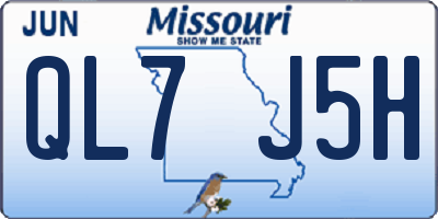 MO license plate QL7J5H
