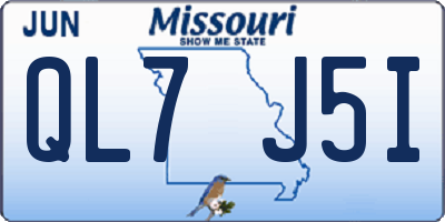 MO license plate QL7J5I