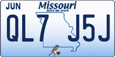 MO license plate QL7J5J