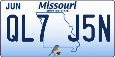 MO license plate QL7J5N