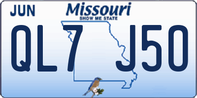 MO license plate QL7J5O