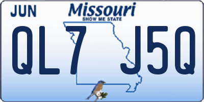 MO license plate QL7J5Q