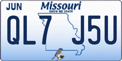 MO license plate QL7J5U
