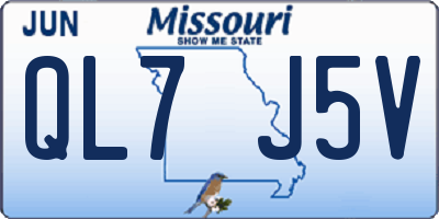 MO license plate QL7J5V