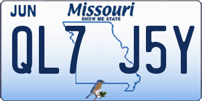 MO license plate QL7J5Y