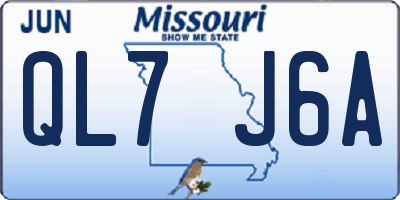 MO license plate QL7J6A