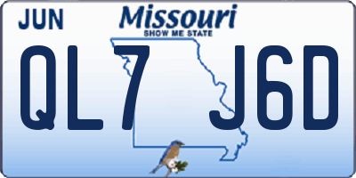 MO license plate QL7J6D