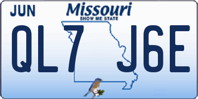 MO license plate QL7J6E