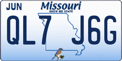 MO license plate QL7J6G