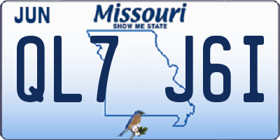 MO license plate QL7J6I