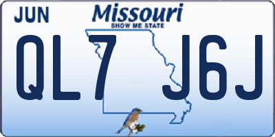 MO license plate QL7J6J