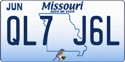 MO license plate QL7J6L