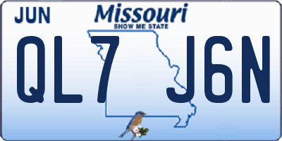 MO license plate QL7J6N