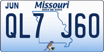 MO license plate QL7J6O
