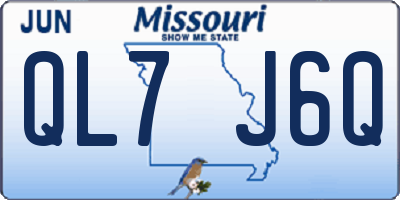 MO license plate QL7J6Q