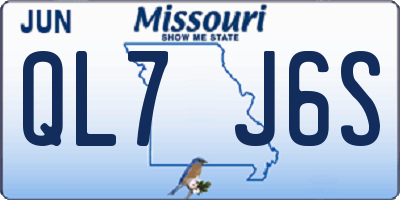 MO license plate QL7J6S
