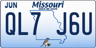 MO license plate QL7J6U