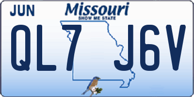 MO license plate QL7J6V