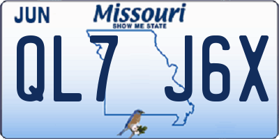 MO license plate QL7J6X