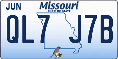 MO license plate QL7J7B