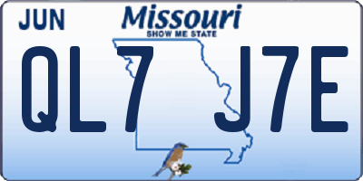 MO license plate QL7J7E