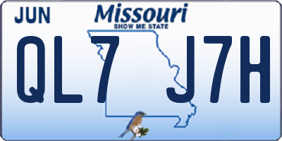 MO license plate QL7J7H