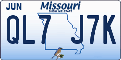 MO license plate QL7J7K