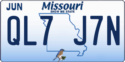 MO license plate QL7J7N