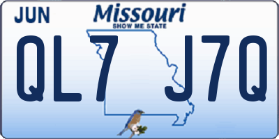 MO license plate QL7J7Q
