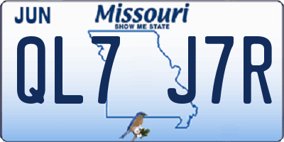 MO license plate QL7J7R